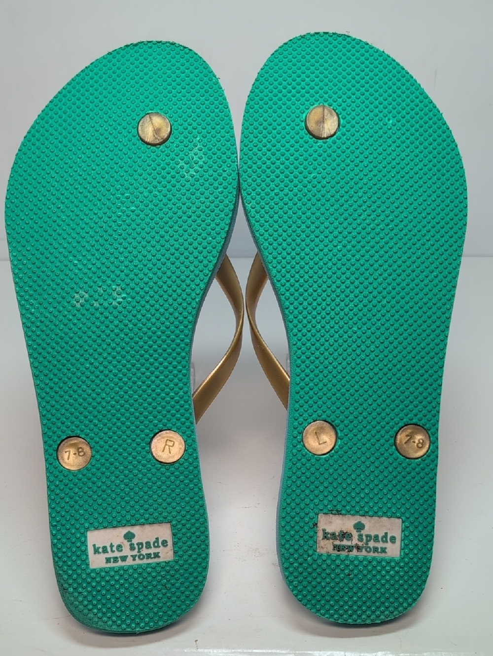 Kate Spade New York Nassau palm tree flip flop women's size 7 - Picture 5 of 12